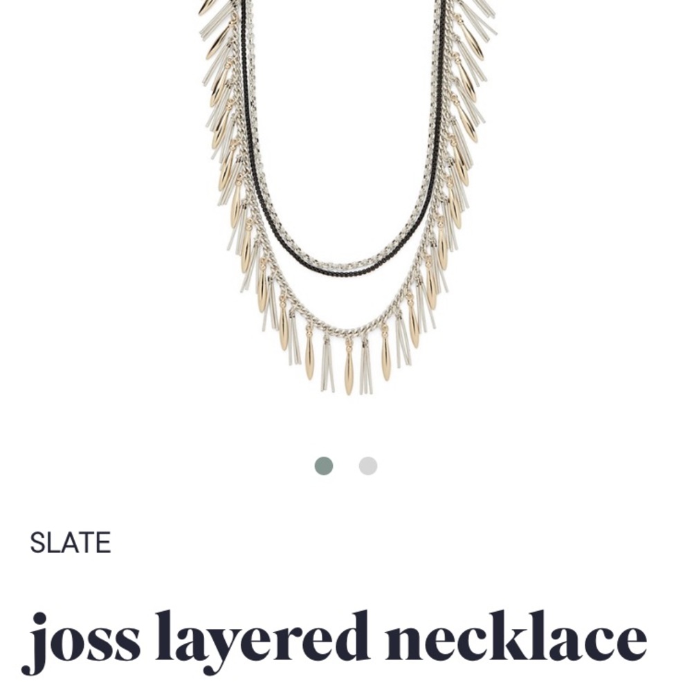 Slate silver and black layered necklace